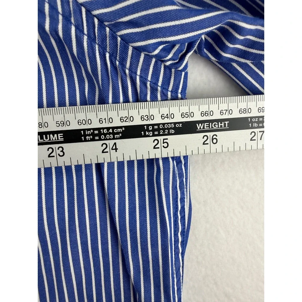 Banana Republic Shirt Mens XL Blue White Striped Long‎ Sleeve Button Down